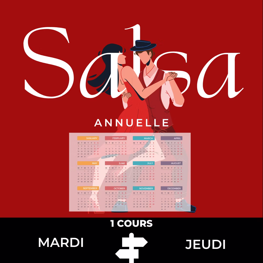 Inscription pour 1 cours (Mardi Ou bien Jeudi) à l'année
